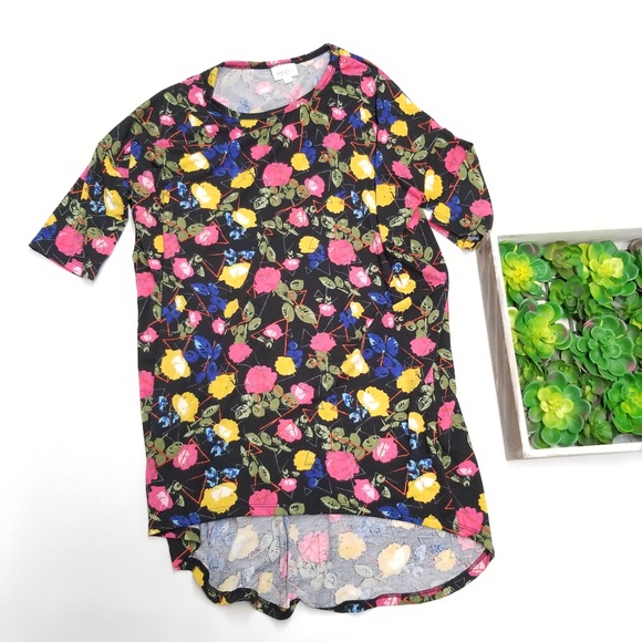 LuLaRoe Tops - ✅Lularoe XS Roses Irma Tunic Tee - P